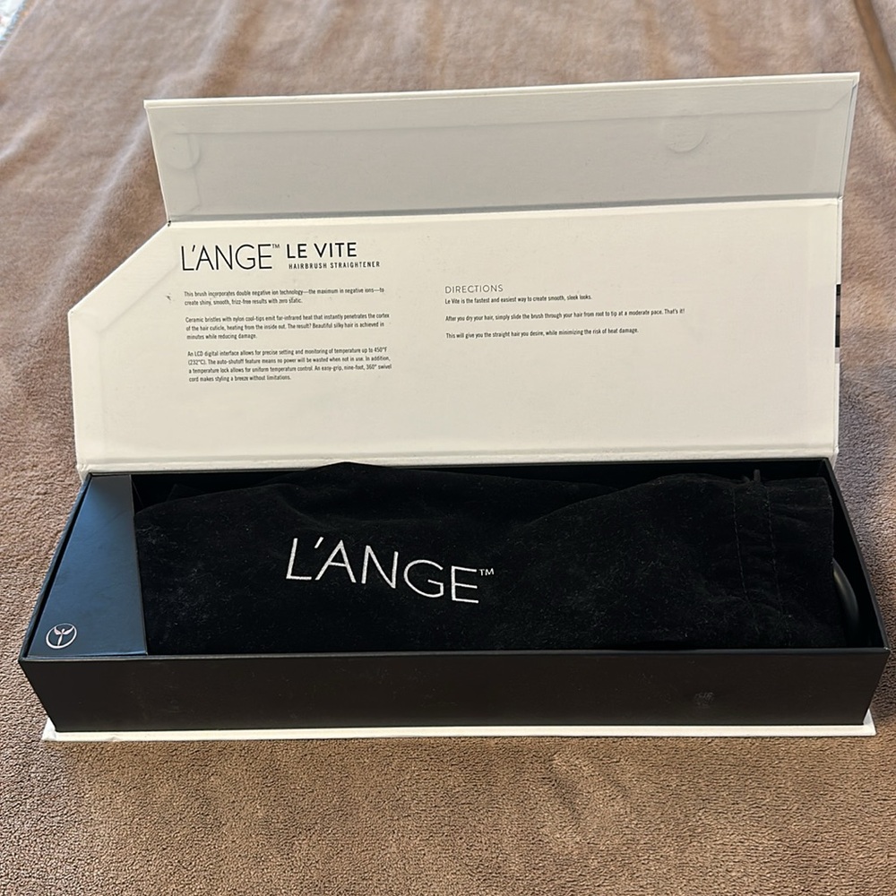 L’Ange Le Vite Hairbrush Straightener - Black and Pink - Picture 2 of 8